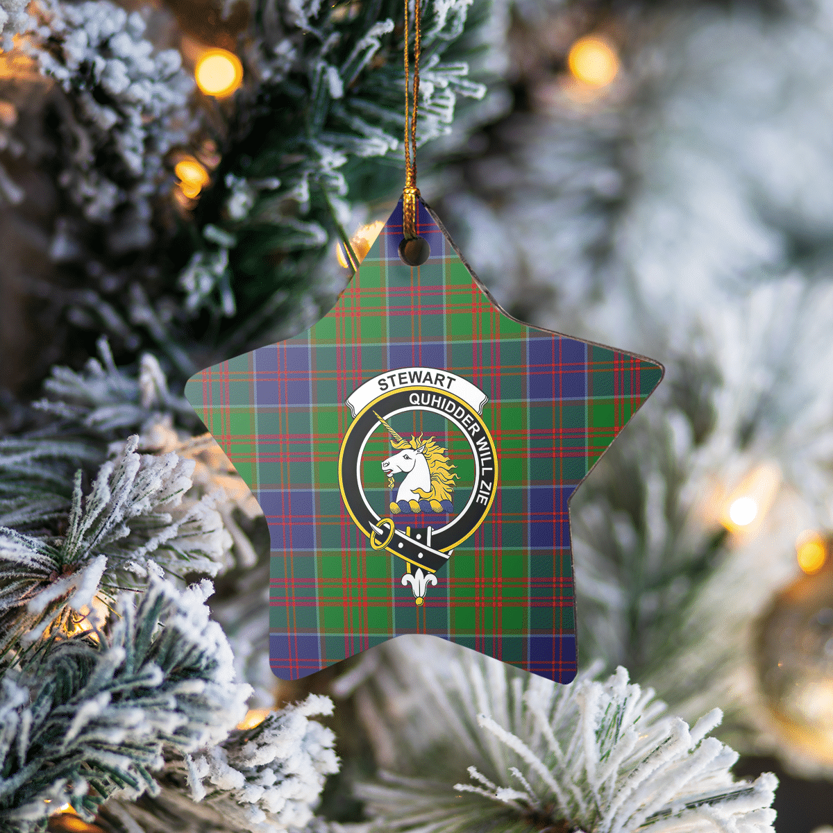 Clan Stewart of Appin Hunting Modern Tartan Crest Star Ceramic Ornament YG78 Stewart of Appin Hunting Modern Tartan Tartan Christmas   