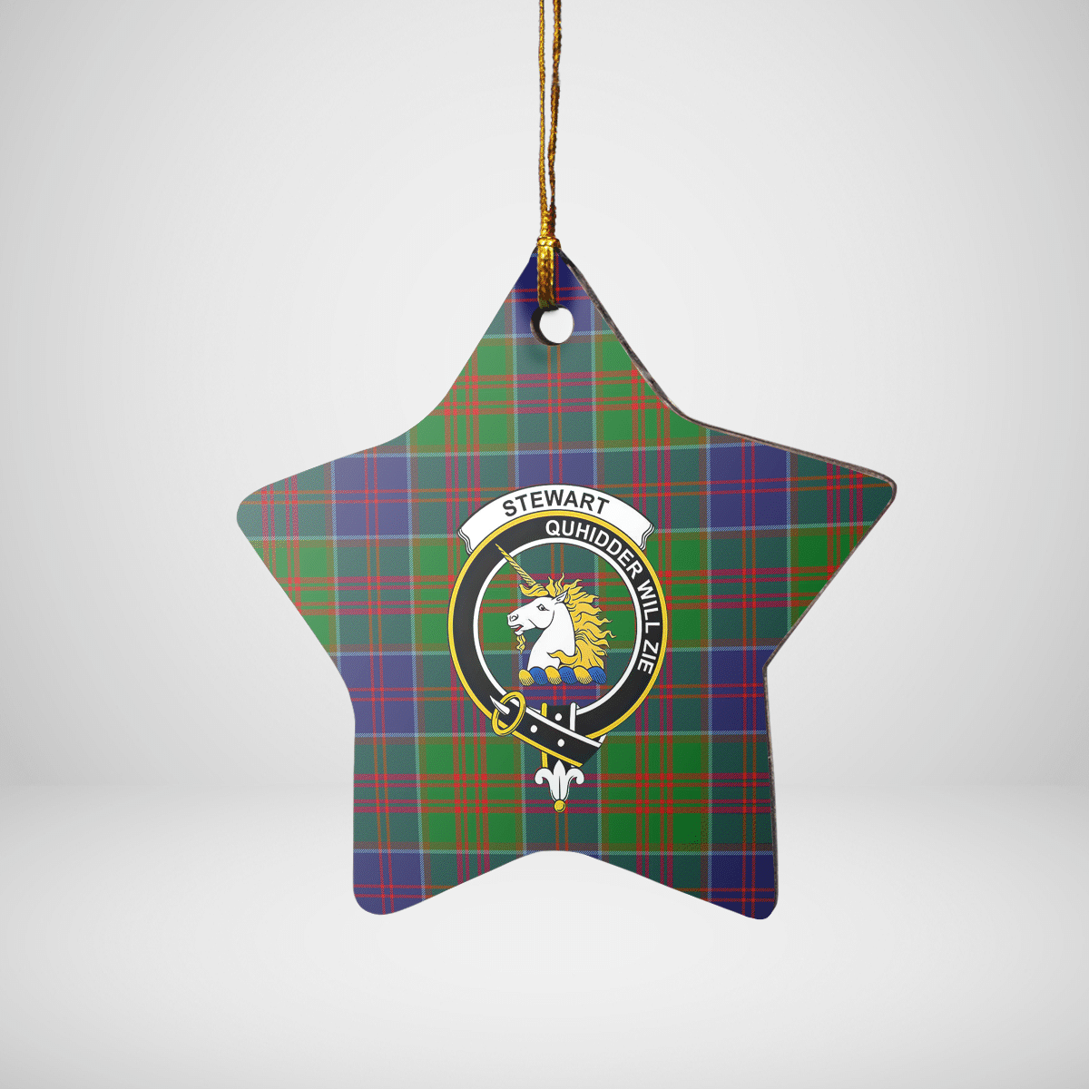 Clan Stewart of Appin Hunting Modern Tartan Crest Star Ceramic Ornament YG78 Stewart of Appin Hunting Modern Tartan Tartan Christmas   