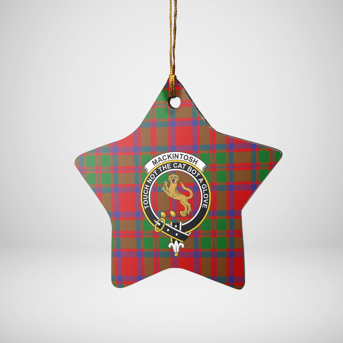 Clan MacKintosh Modern Tartan Crest Star Ceramic Ornament GX32 MacKintosh Modern Tartan Tartan Christmas   