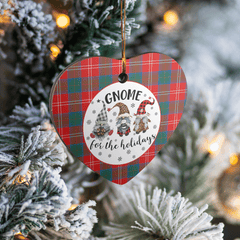 Clan Chisholm Ancient Tartan Tartan Crest Gnome Heart Ceramic Ornament AU60 Chisholm Ancient Tartan Tartan Christmas   