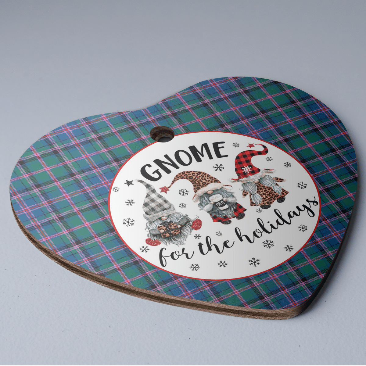 Clan Cooper Ancient  Tartan Tartan Crest Gnome Heart Ceramic Ornament KS15 Cooper Ancient Tartan Tartan Christmas   