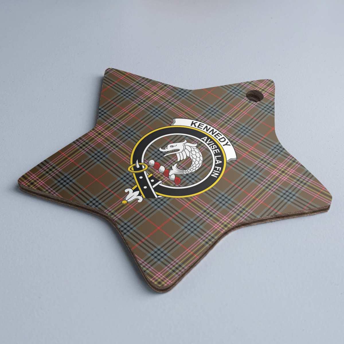 Clan Kennedy Weathered Tartan Crest Star Ceramic Ornament SJ18 Kennedy Weathered Tartan Tartan Christmas   