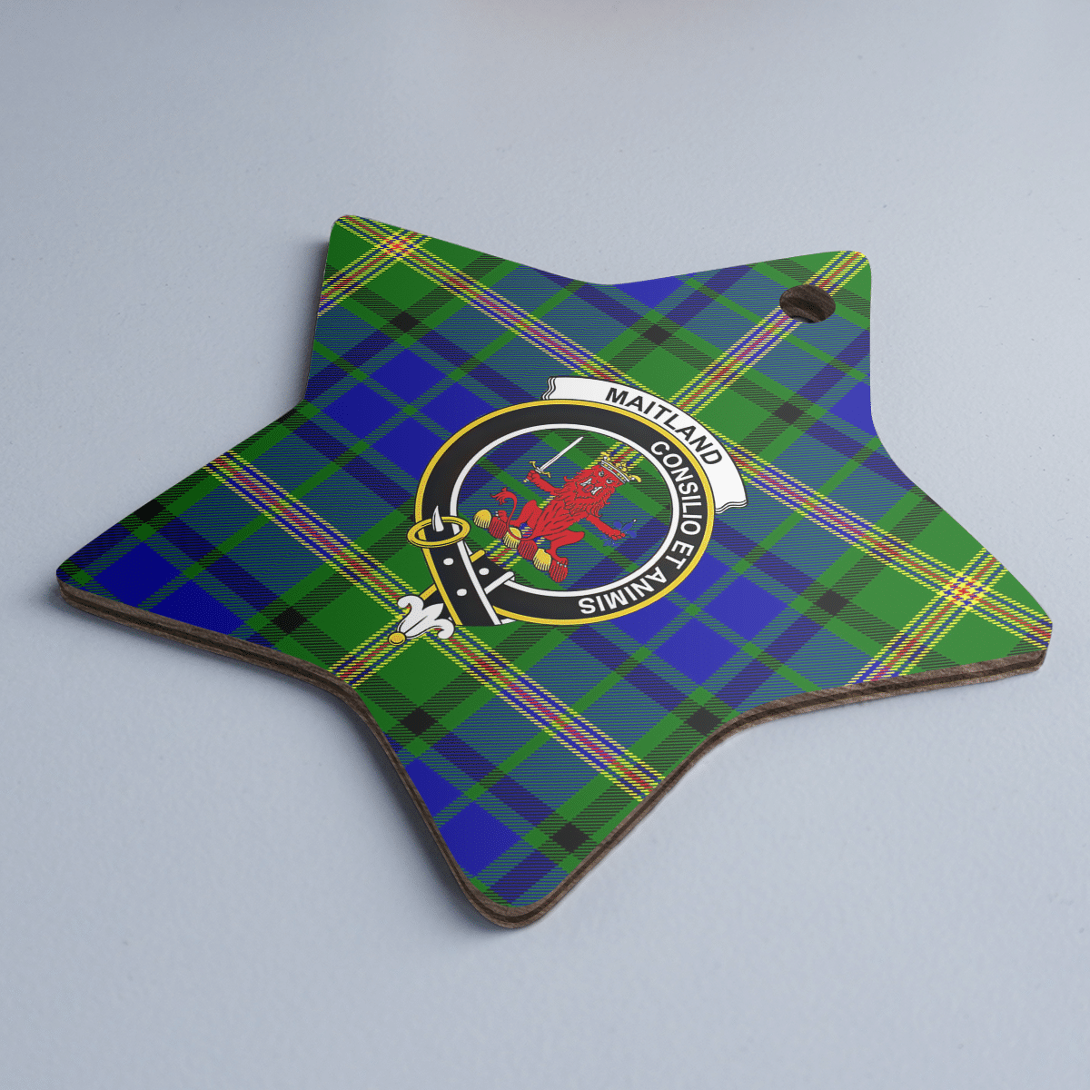 Clan Maitland Tartan Crest Star Ceramic Ornament VT97 Maitland Tartan Tartan Christmas   