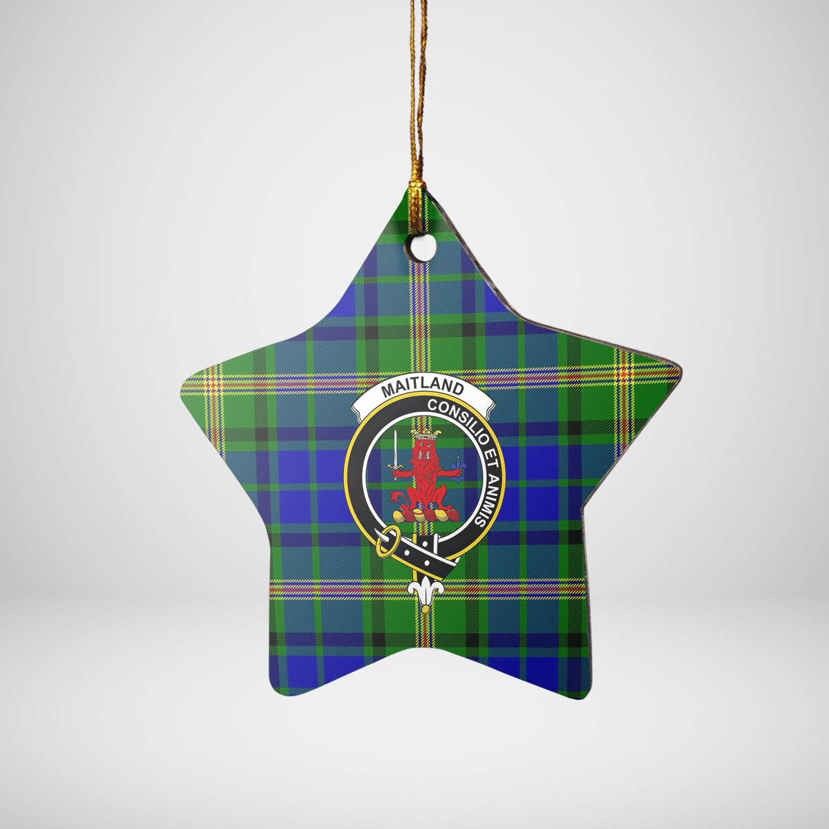 Clan Maitland Tartan Crest Star Ceramic Ornament VT97 Maitland Tartan Tartan Christmas   