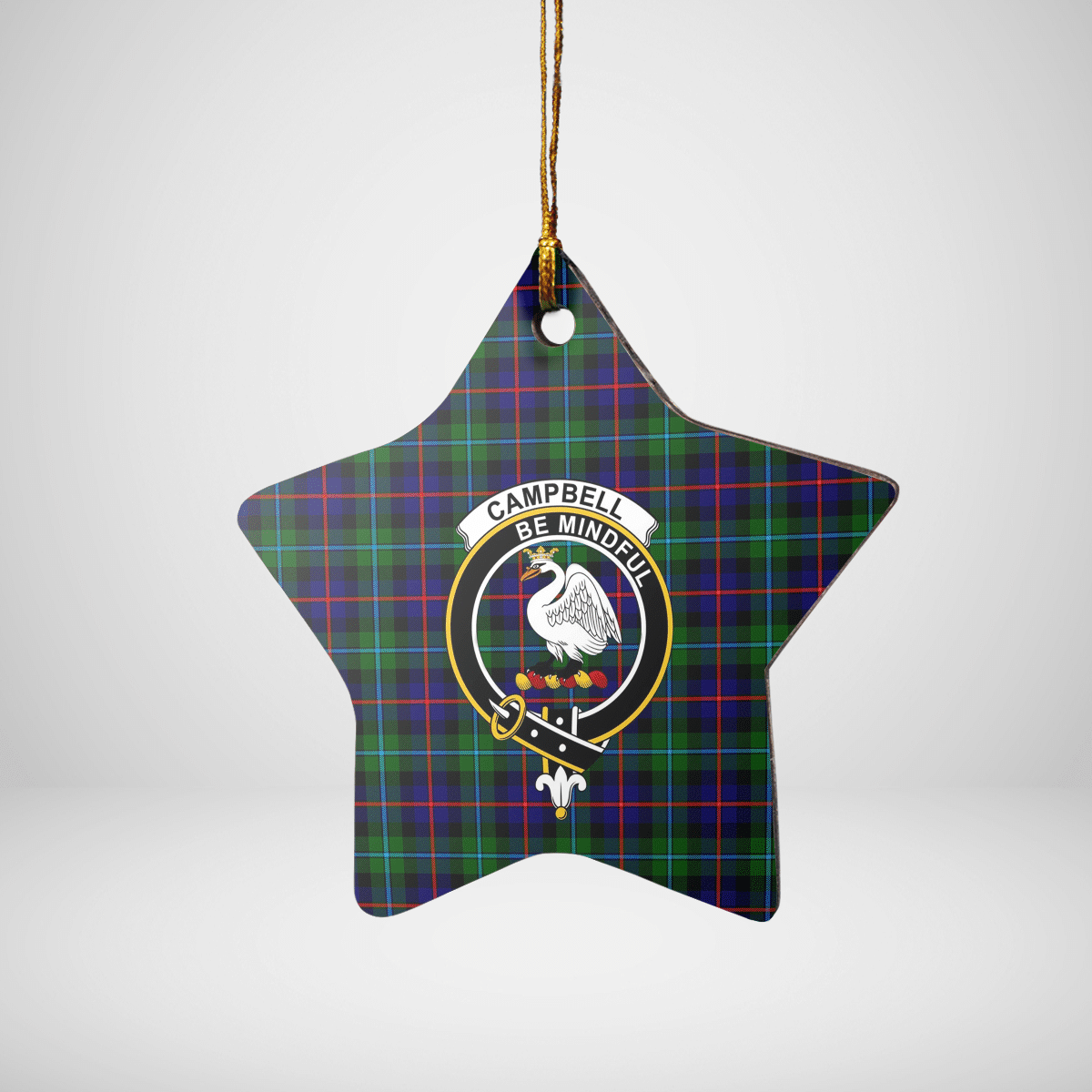 Clan Campbell of Cawdor Modern Tartan Crest Star Ceramic Ornament MW45 Campbell of Cawdor Modern Tartan Tartan Christmas   