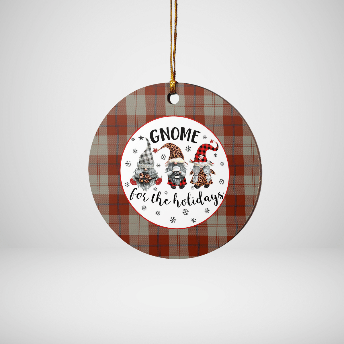 Clan Davidson Dress Dancers Tartan Tartan Crest Gnome Round Ceramic Ornament NJ74 Davidson Dress Dancers Tartan Tartan Christmas   