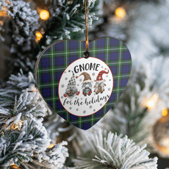 Clan Lamont Modern Tartan Tartan Crest Gnome Heart Ceramic Ornament GV17 Lamont Modern Tartan Tartan Christmas   