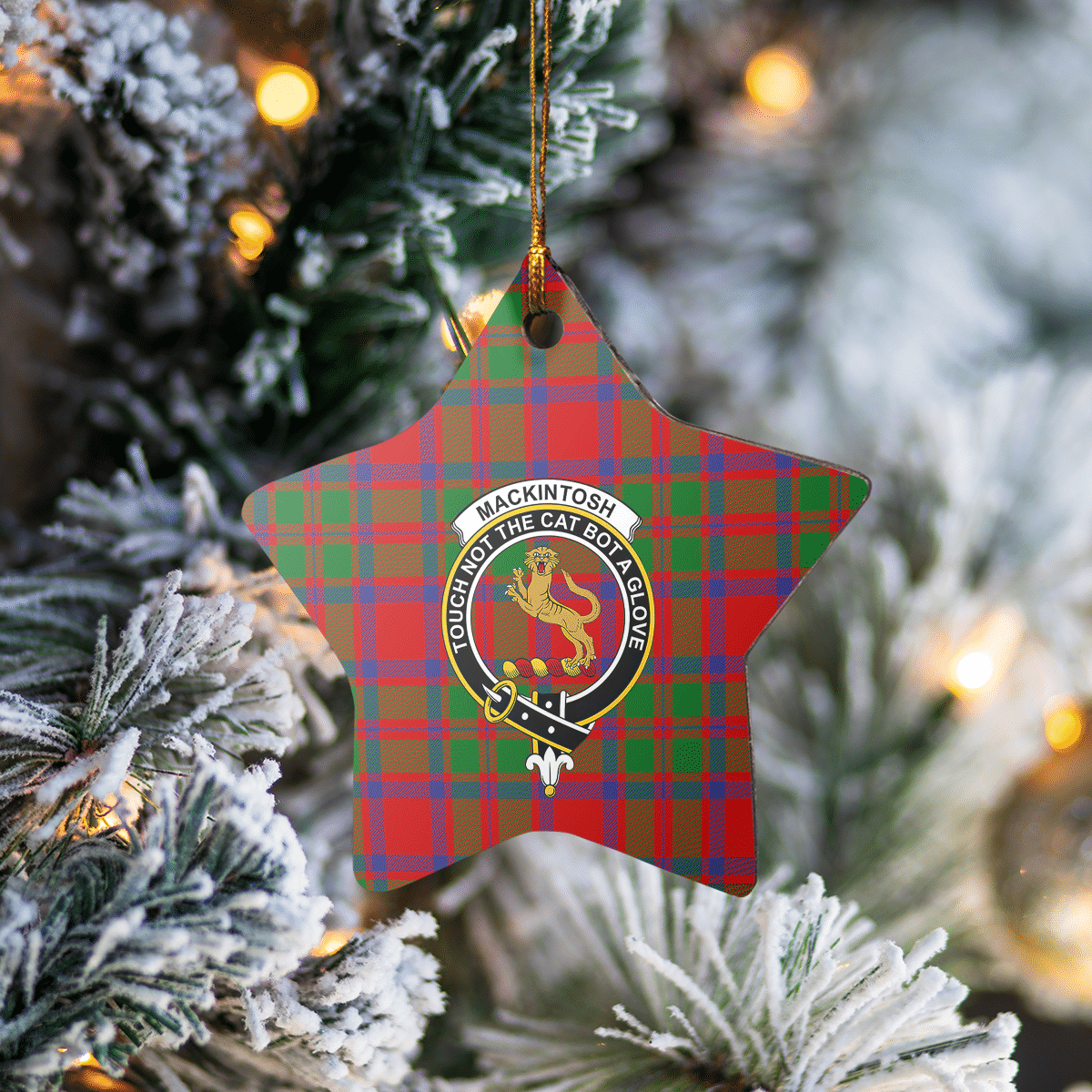 Clan MacKintosh Modern Tartan Crest Star Ceramic Ornament GX32 MacKintosh Modern Tartan Tartan Christmas   