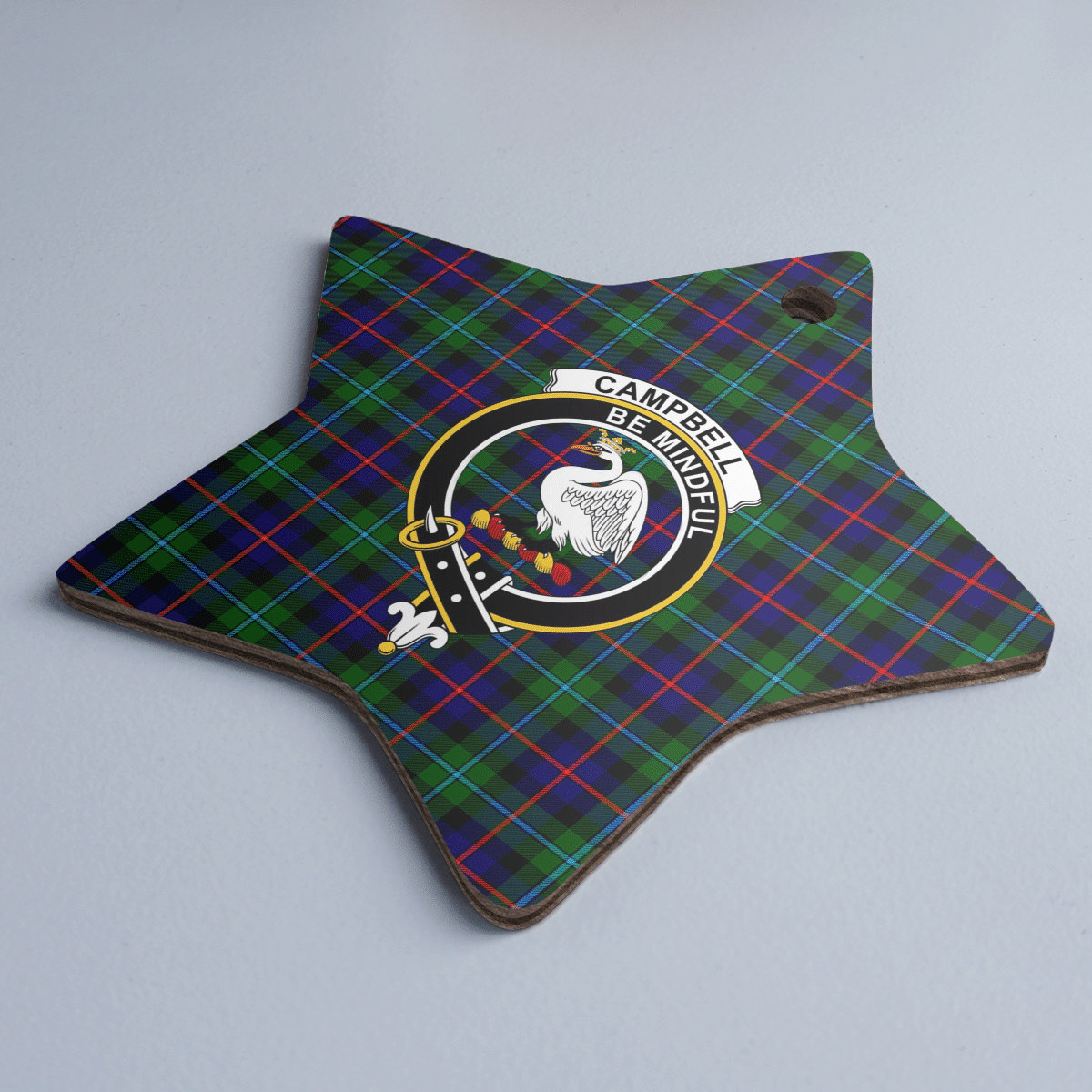 Clan Campbell of Cawdor Modern Tartan Crest Star Ceramic Ornament MW45 Campbell of Cawdor Modern Tartan Tartan Christmas   