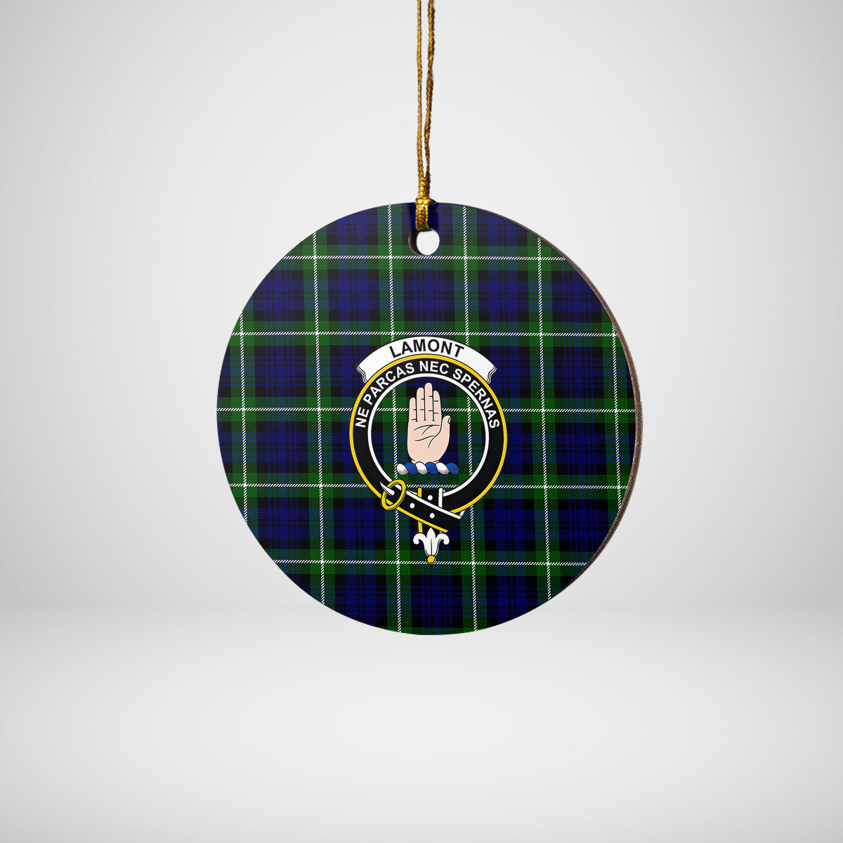 Clan Lamont Modern Tartan Crest Round Ceramic Ornament ZU80 Lamont Modern Tartan Tartan Christmas   