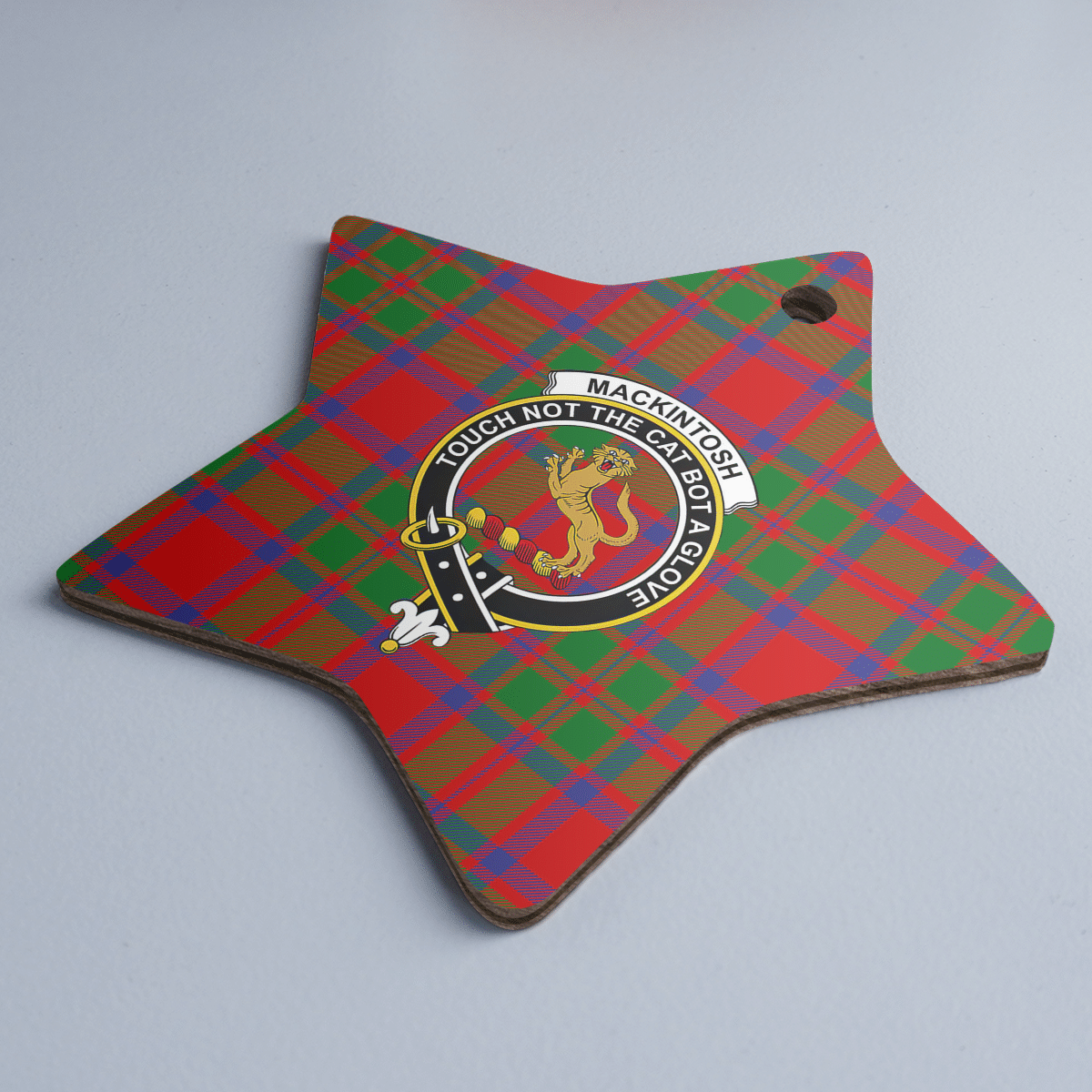 Clan MacKintosh Modern Tartan Crest Star Ceramic Ornament GX32 MacKintosh Modern Tartan Tartan Christmas   