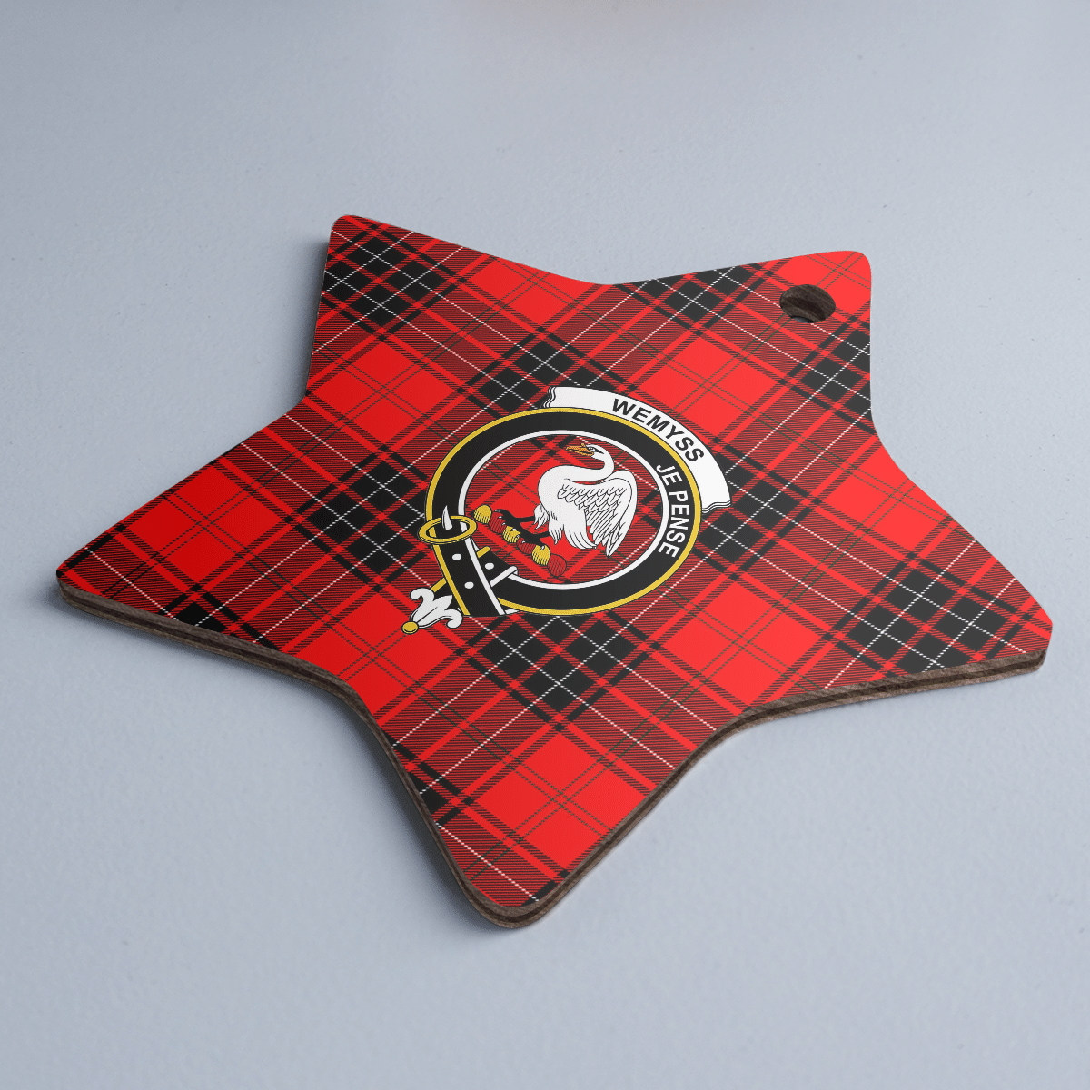 Clan Wemyss Modern Tartan Crest Star Ceramic Ornament RB19 Wemyss Modern Tartan Tartan Christmas   