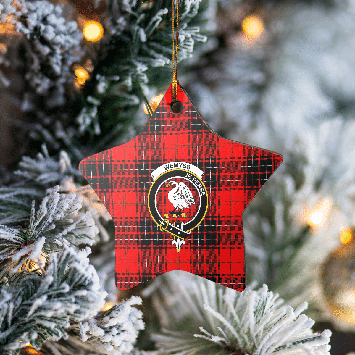 Clan Wemyss Modern Tartan Crest Star Ceramic Ornament RB19 Wemyss Modern Tartan Tartan Christmas   