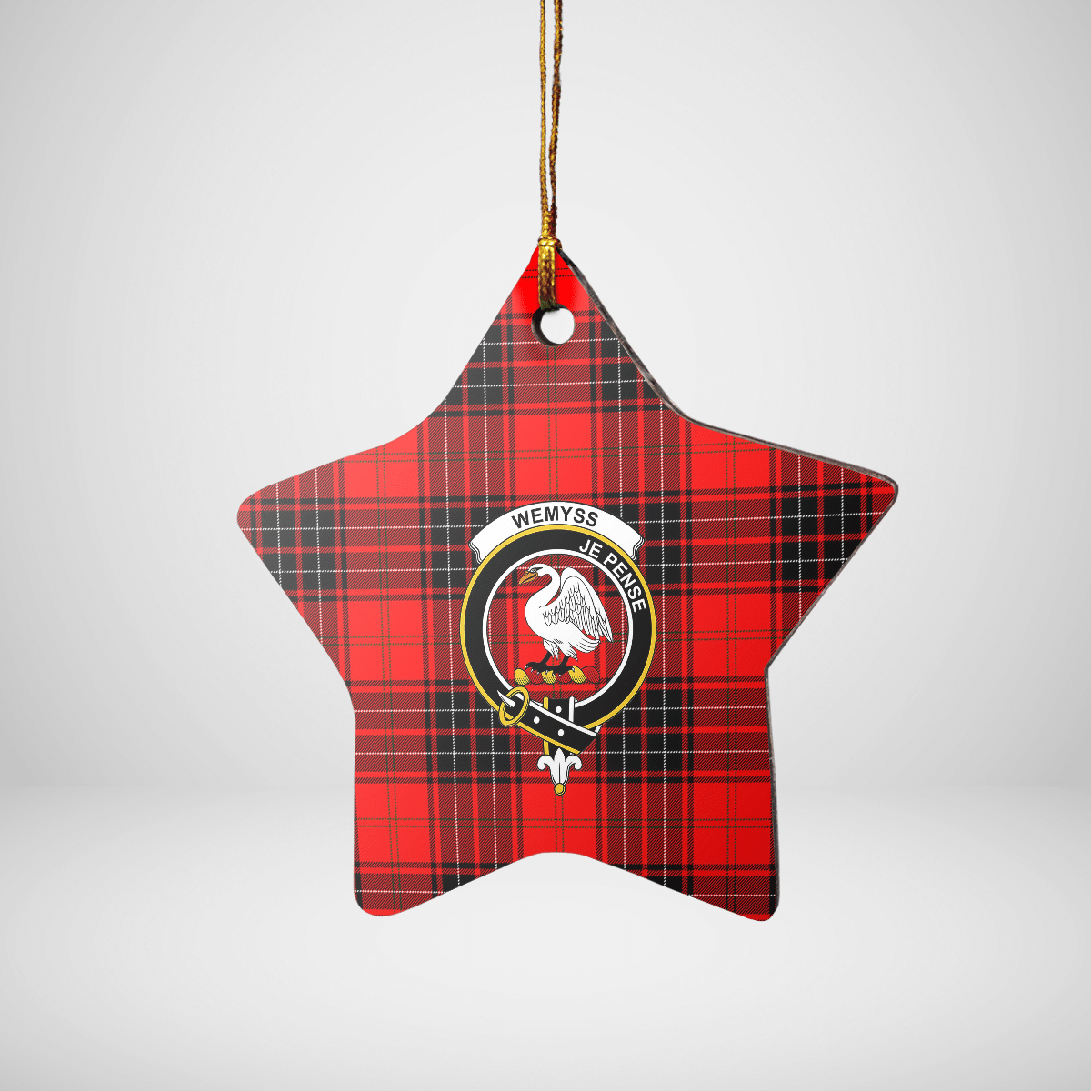 Clan Wemyss Modern Tartan Crest Star Ceramic Ornament RB19 Wemyss Modern Tartan Tartan Christmas   