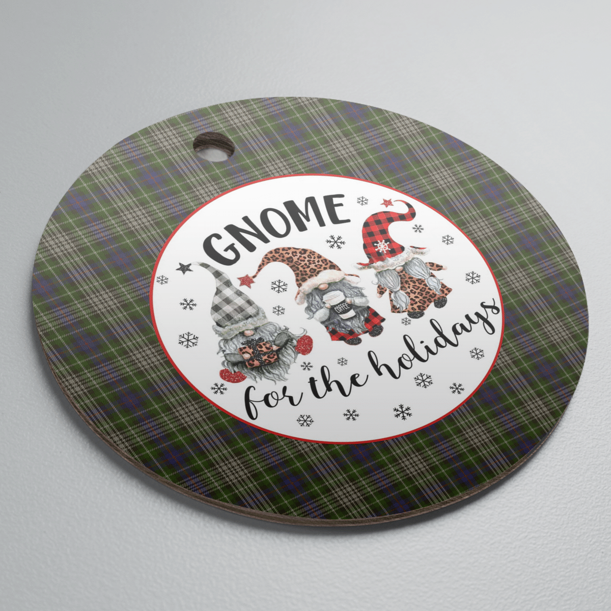 Clan Davidson Tulloch Dress Tartan Tartan Crest Gnome Round Ceramic Ornament NF91 Davidson Tulloch Dress Tartan Tartan Christmas   