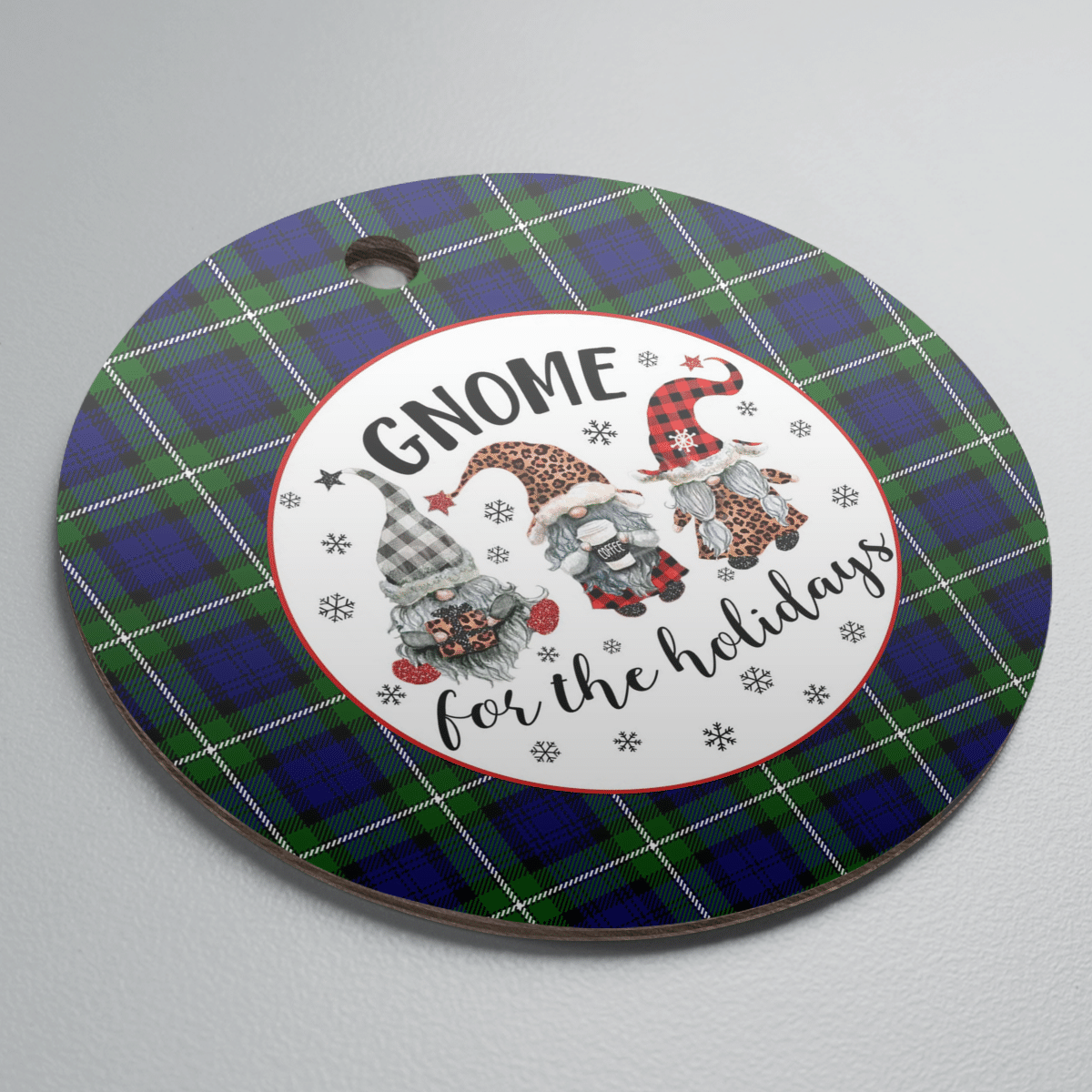 Clan Meldrum Forbes Tartan Tartan Crest Gnome Round Ceramic Ornament VC21 Meldrum Forbes Tartan Tartan Christmas   