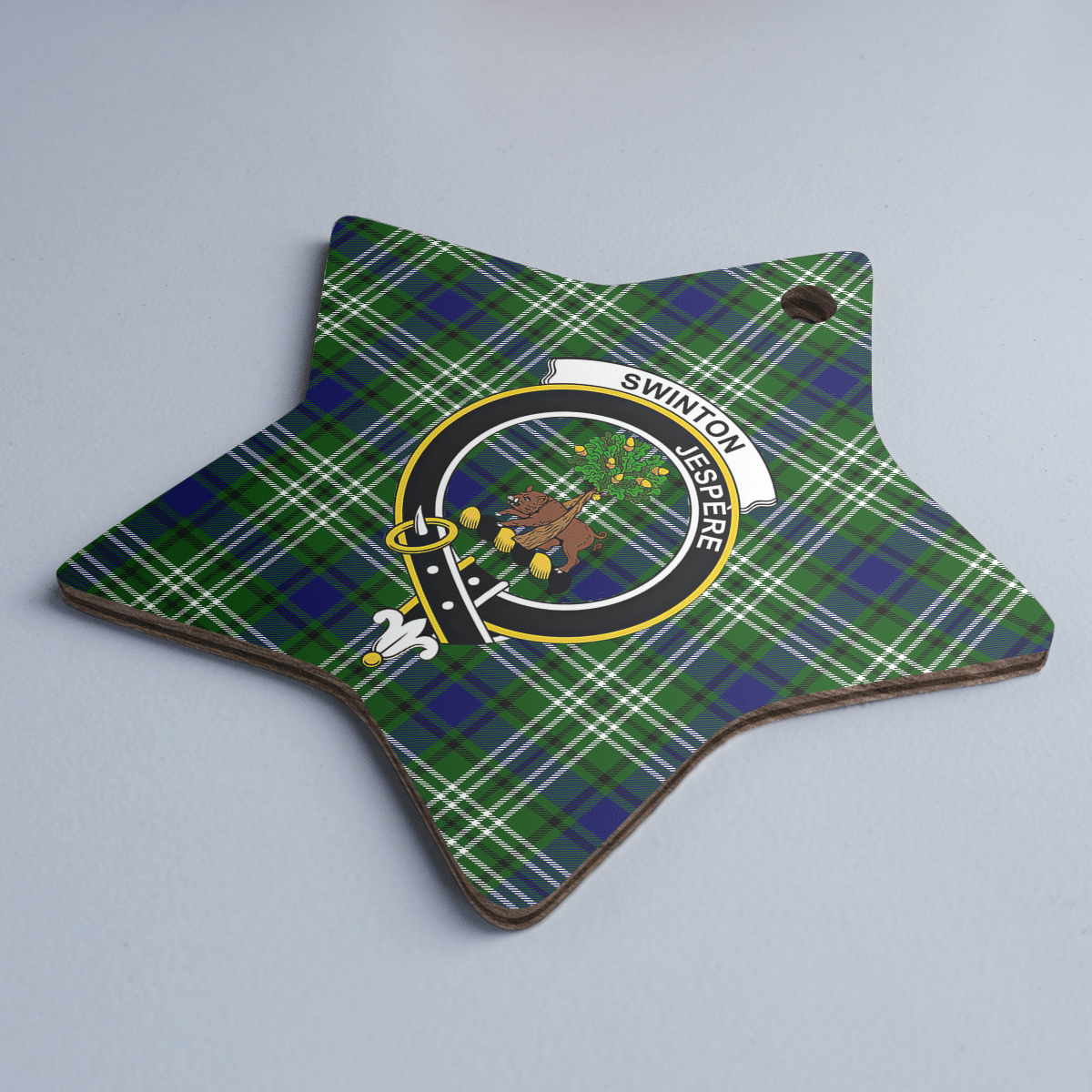 Clan Swinton (Tweedside) Tartan Crest Star Ceramic Ornament PP92 Swinton (Tweedside) Tartan Tartan Christmas   