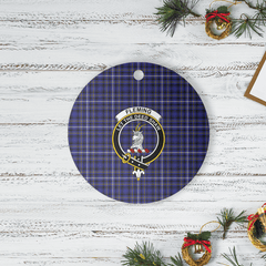 Clan Fleming Tartan Crest Round Ceramic Ornament FI17 Fleming Tartan Tartan Christmas   