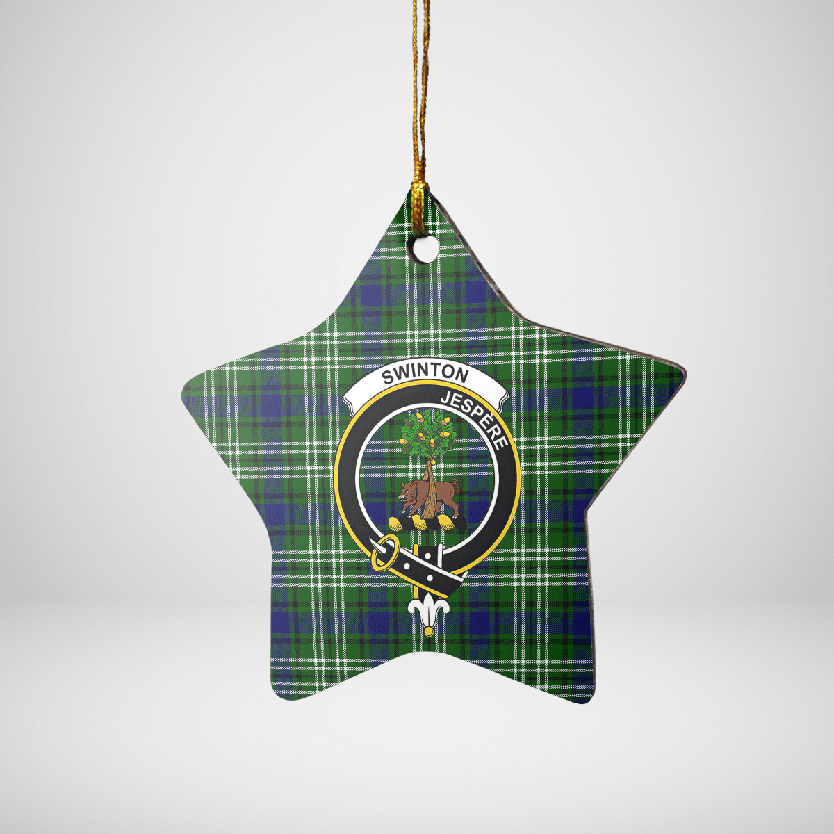 Clan Swinton (Tweedside) Tartan Crest Star Ceramic Ornament PP92 Swinton (Tweedside) Tartan Tartan Christmas   