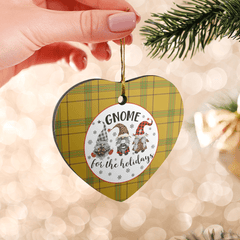 Clan Houston Tartan Tartan Crest Gnome Heart Ceramic Ornament JQ42 Houston Tartan Tartan Christmas   