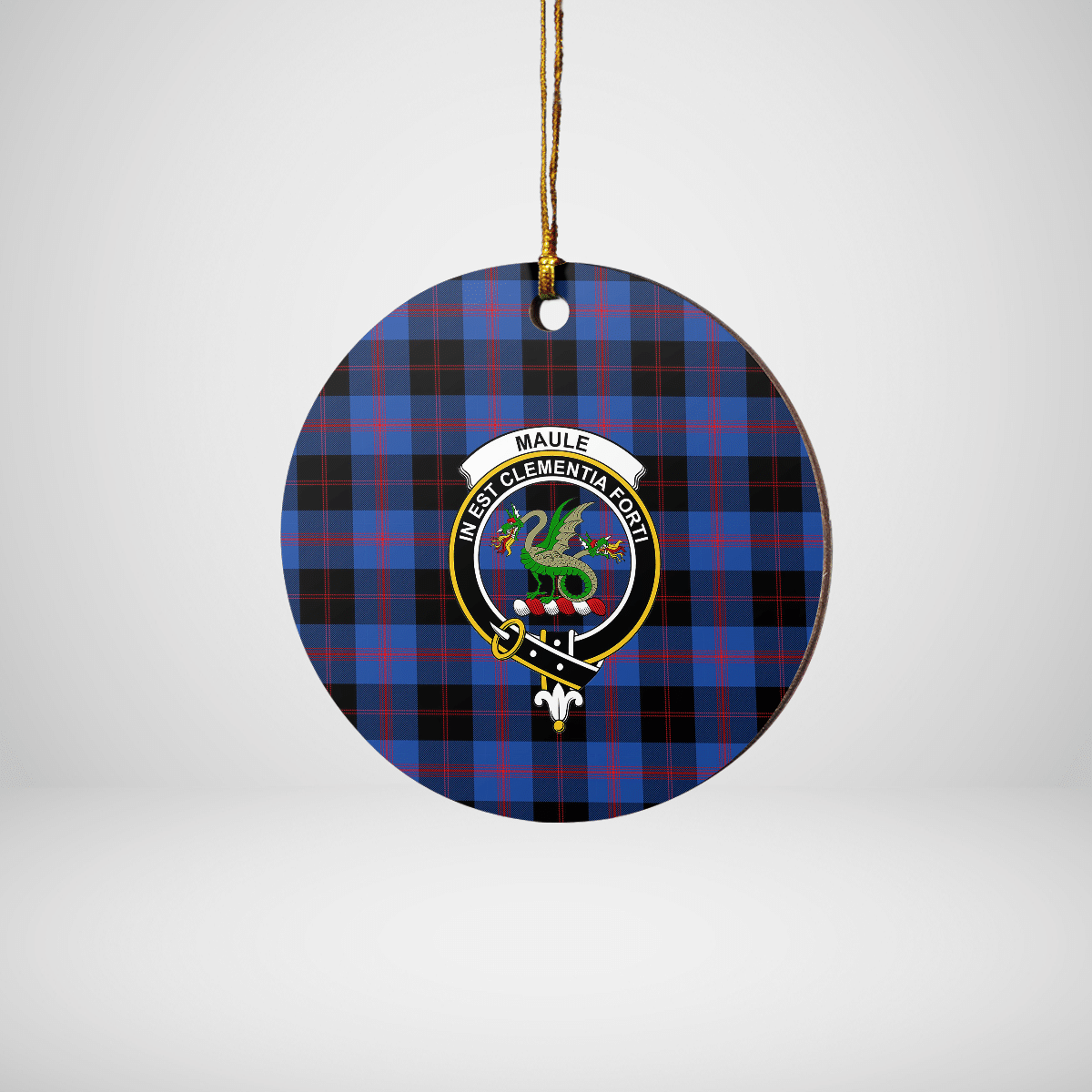 Clan Maule Tartan Crest Round Ceramic Ornament VV99 Maule Tartan Tartan Christmas   