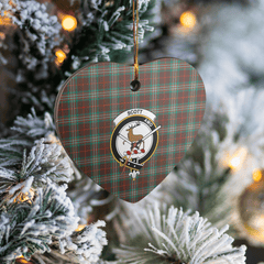 Clan Scott Brown Ancient Tartan Crest Heart Ceramic Ornament QY17 Scott Brown Ancient Tartan Tartan Christmas   