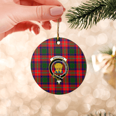 Clan Wauchope Tartan Crest Round Ceramic Ornament ZT44 Wauchope Tartan Tartan Christmas   