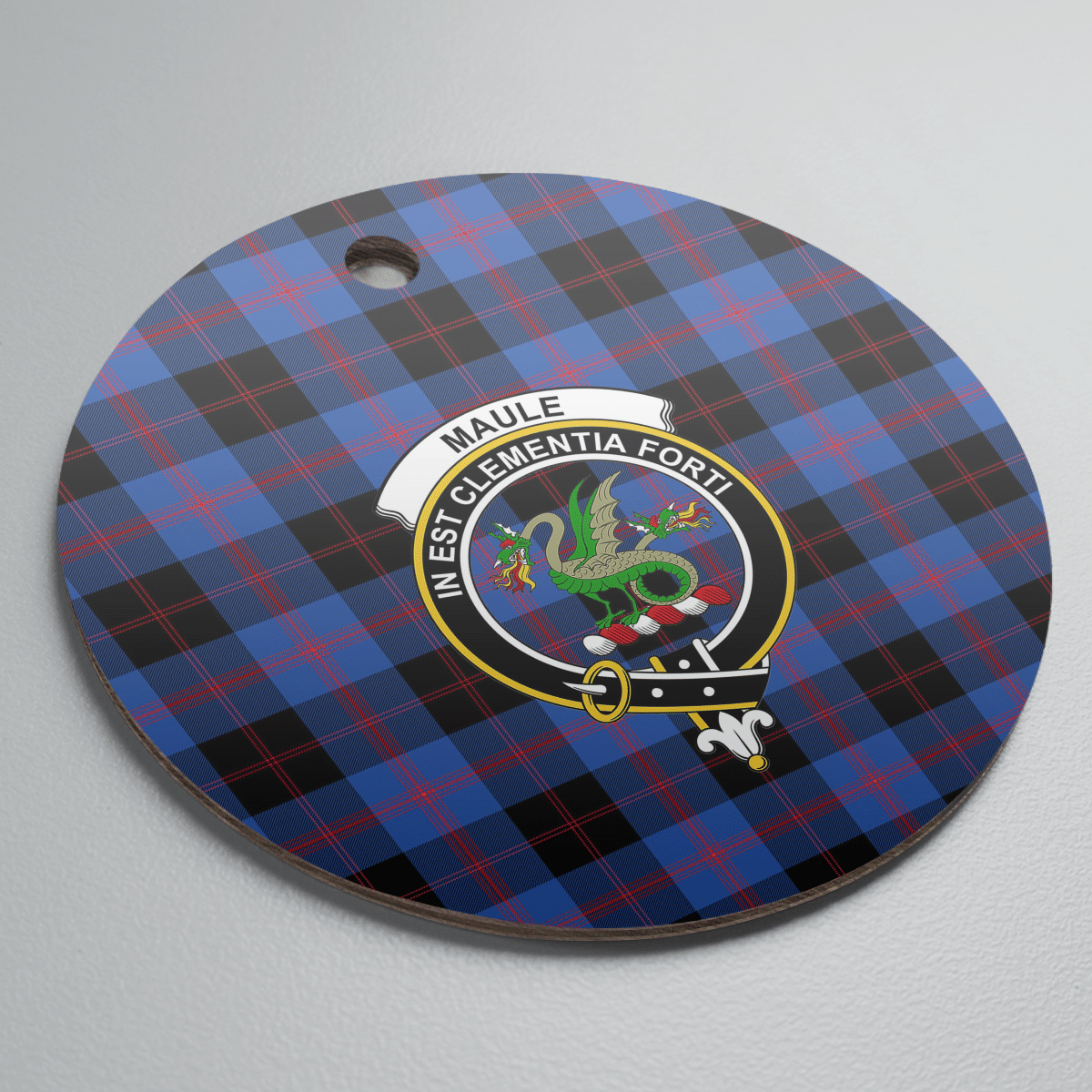 Clan Maule Tartan Crest Round Ceramic Ornament VV99 Maule Tartan Tartan Christmas   