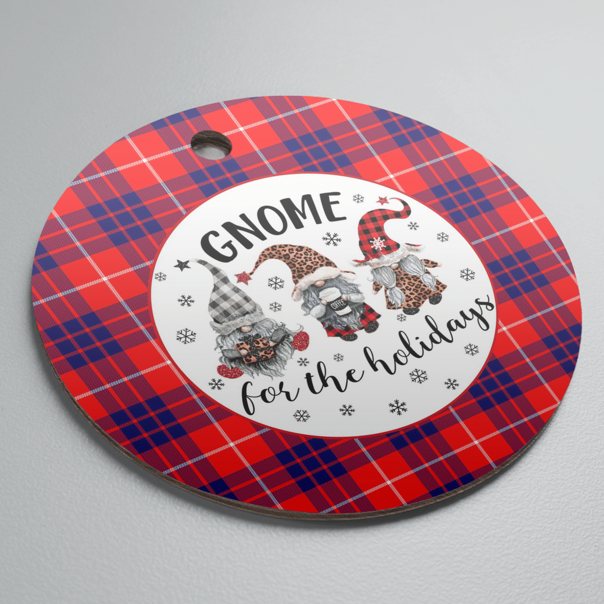 Clan Hamilton Modern Tartan Tartan Crest Gnome Round Ceramic Ornament II10 Hamilton Modern Tartan Tartan Christmas   