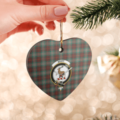 Clan Scott Brown Ancient Tartan Crest Heart Ceramic Ornament QY17 Scott Brown Ancient Tartan Tartan Christmas   