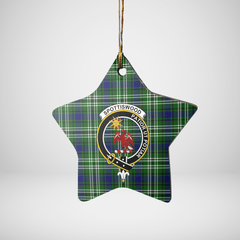 Clan Spottiswood (Tweedside) Tartan Crest Star Ceramic Ornament UW55 Spottiswood (Tweedside) Tartan Tartan Christmas   