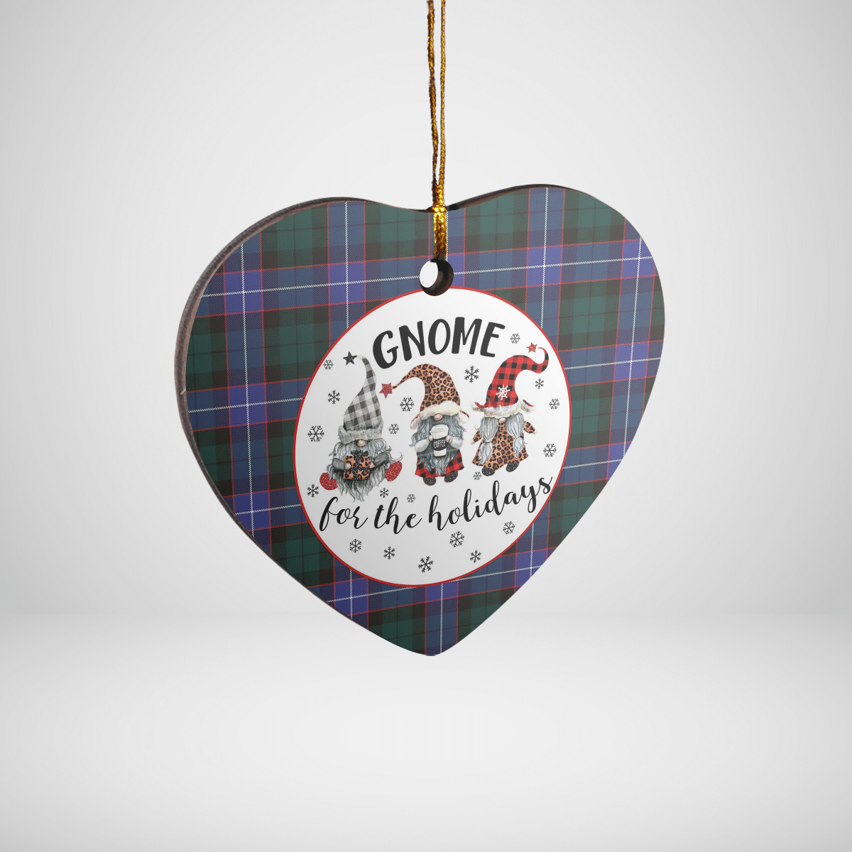 Clan Guthrie Modern Tartan Tartan Crest Gnome Heart Ceramic Ornament UC33 Guthrie Modern Tartan Tartan Christmas   