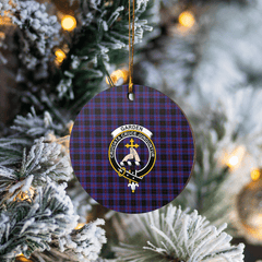 Clan Garden Tartan Crest Round Ceramic Ornament MN68 Garden Tartan Tartan Christmas   