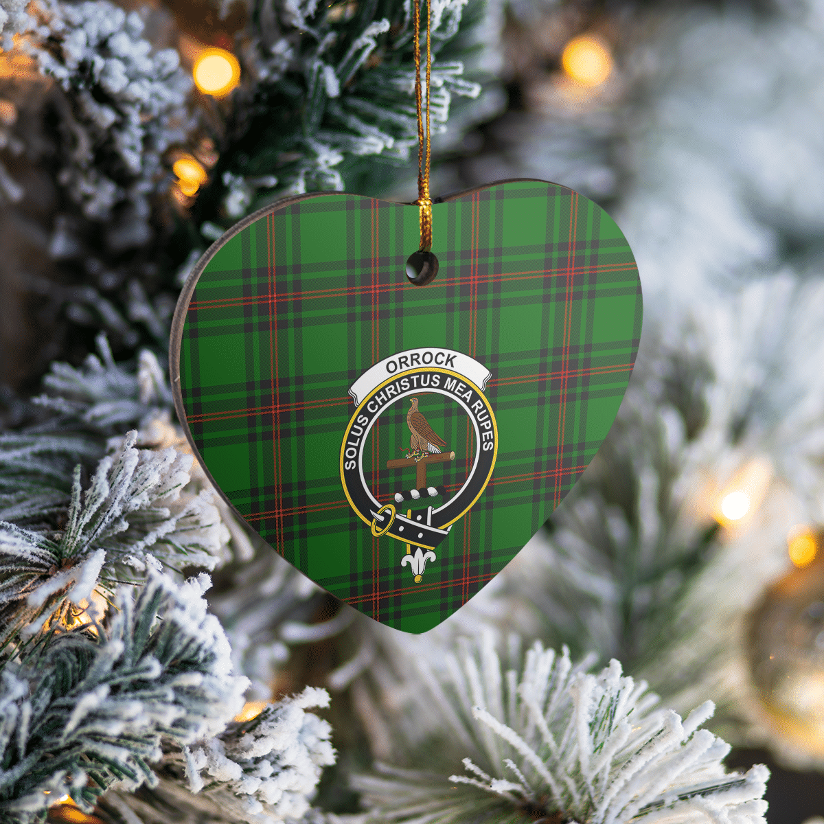 Clan Orrock (Fife) Tartan Crest Heart Ceramic Ornament US78 Orrock (Fife) Tartan Tartan Christmas   