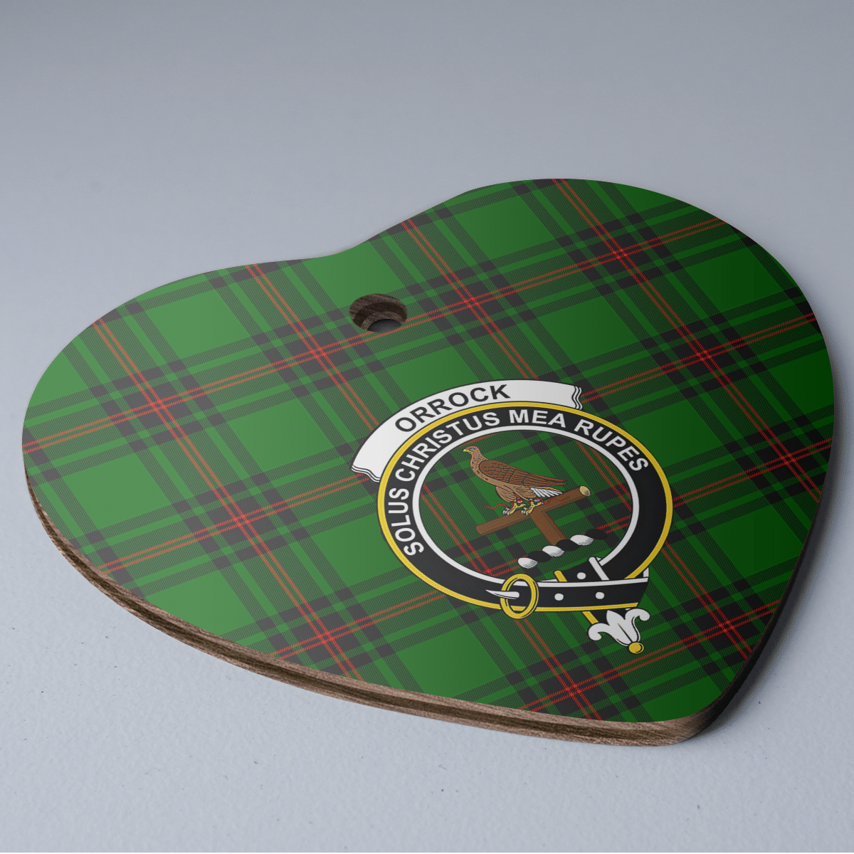 Clan Orrock (Fife) Tartan Crest Heart Ceramic Ornament US78 Orrock (Fife) Tartan Tartan Christmas   