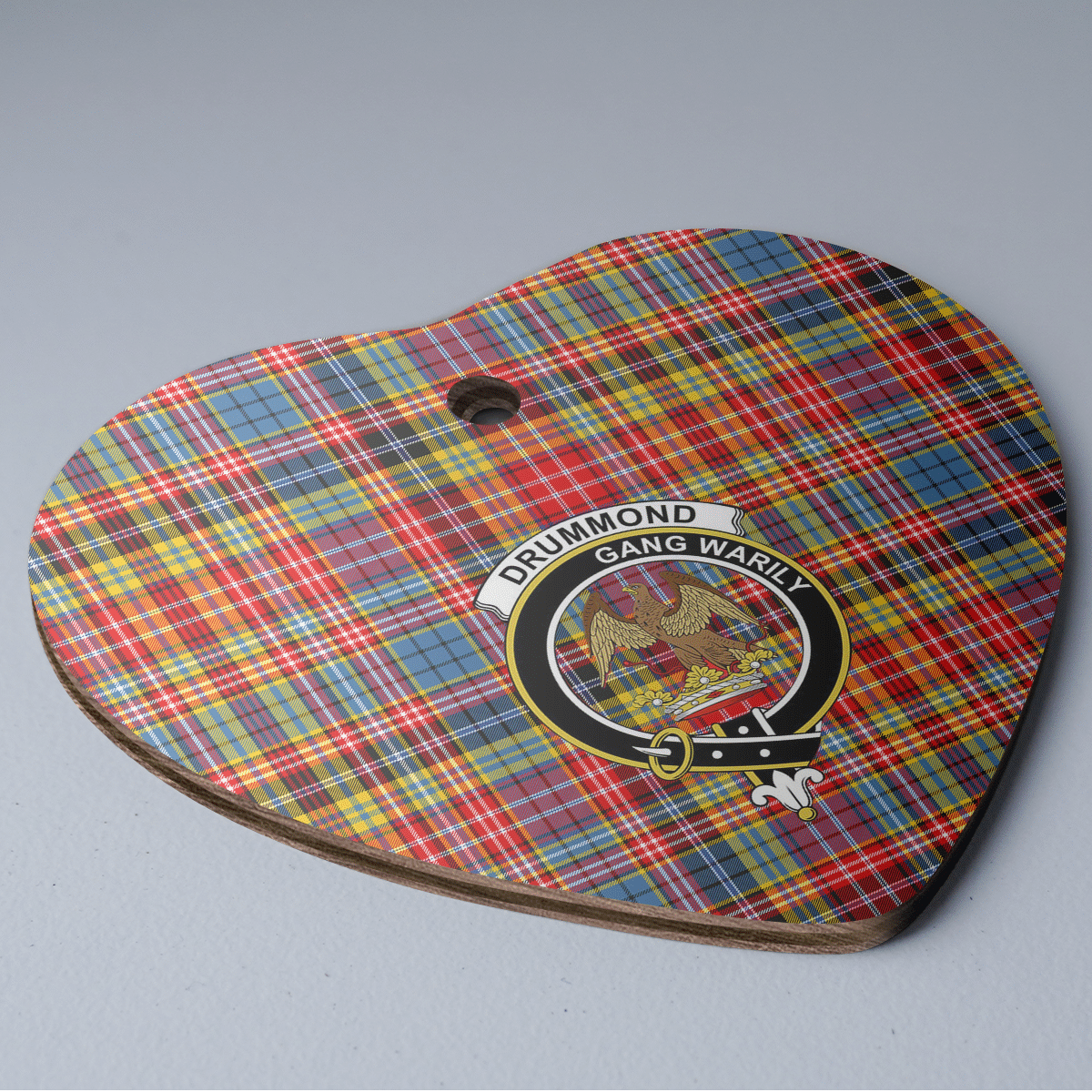 Clan Drummond of Strathallan Tartan Crest Heart Ceramic Ornament ZN62 Drummond of Strathallan Tartan Tartan Christmas   