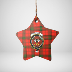 Clan Maxtone Tartan Crest Star Ceramic Ornament BY99 Maxtone Tartan Tartan Christmas   