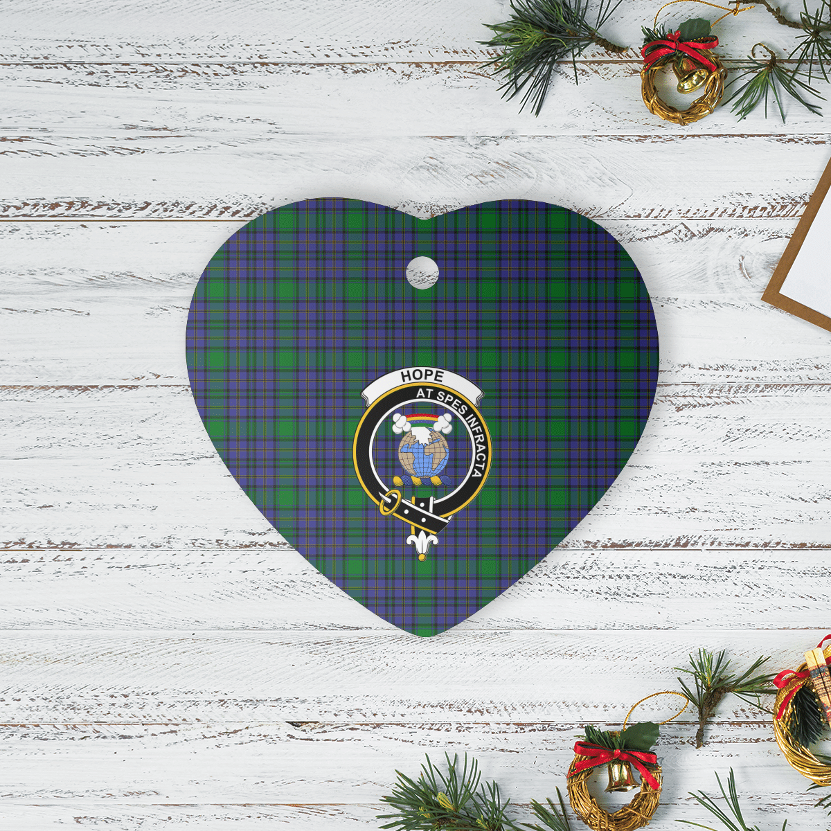 Clan Hope Tartan Crest Heart Ceramic Ornament SP41 Hope Tartan Tartan Christmas   