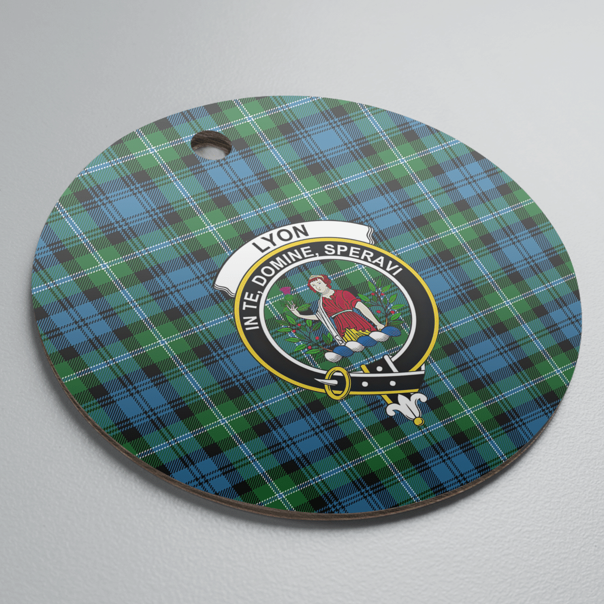 Clan Lyon Tartan Crest Round Ceramic Ornament LK93 Lyon Tartan Tartan Christmas   