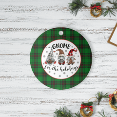 Clan Logie Tartan Tartan Crest Gnome Round Ceramic Ornament BB22 Logie Tartan Tartan Christmas   