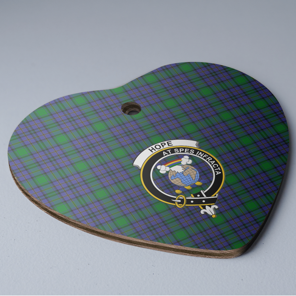 Clan Hope Tartan Crest Heart Ceramic Ornament SP41 Hope Tartan Tartan Christmas   