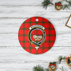 Clan MacDonald of Sleat Tartan Crest Round Ceramic Ornament IV24 MacDonald of Sleat Tartan Tartan Christmas   