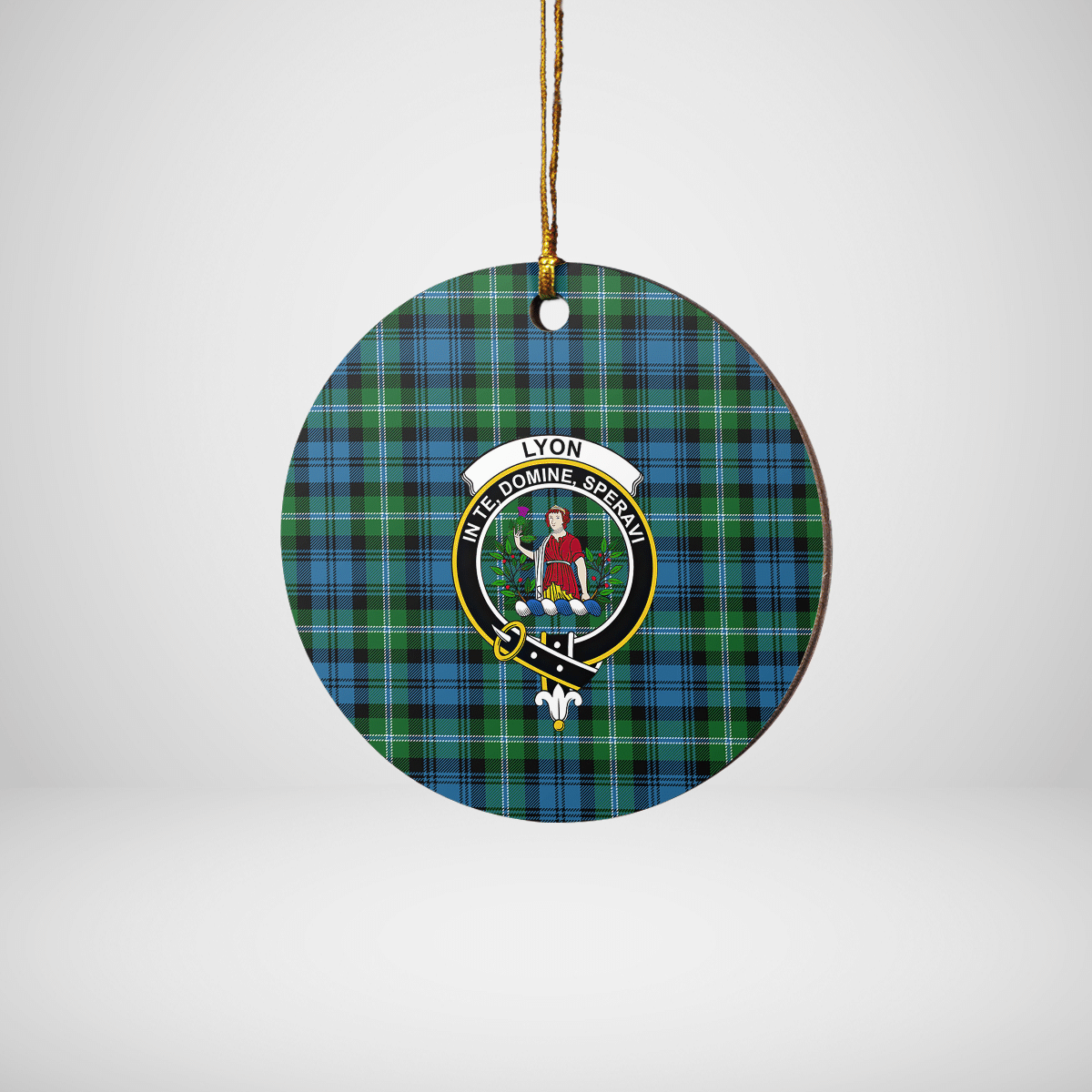 Clan Lyon Tartan Crest Round Ceramic Ornament LK93 Lyon Tartan Tartan Christmas   