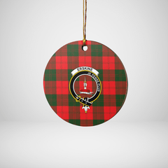 Clan Erskine Modern Tartan Crest Round Ceramic Ornament YX19 Erskine Modern Tartan Tartan Christmas   