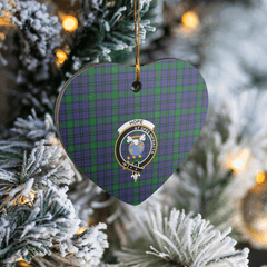 Clan Hope Tartan Crest Heart Ceramic Ornament SP41 Hope Tartan Tartan Christmas   