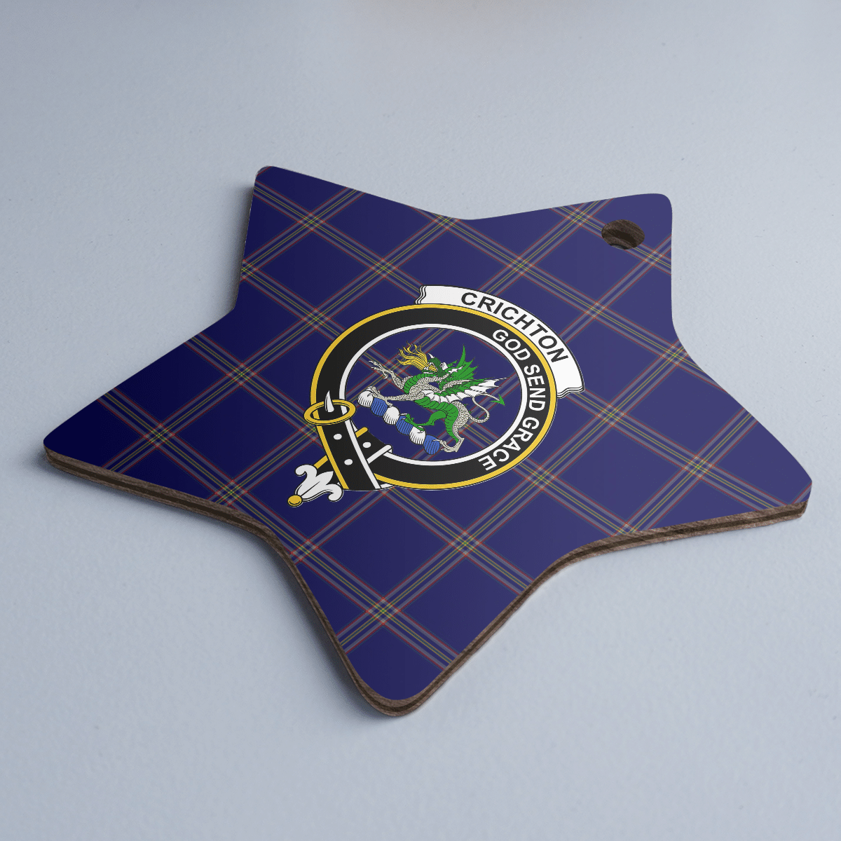 Clan Crichton Tartan Crest Star Ceramic Ornament FZ74 Crichton Tartan Tartan Christmas   