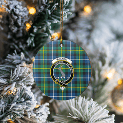 Clan MacNeill of Barra Ancient Tartan Crest Round Ceramic Ornament BQ58 MacNeill of Barra Ancient Tartan Tartan Christmas   