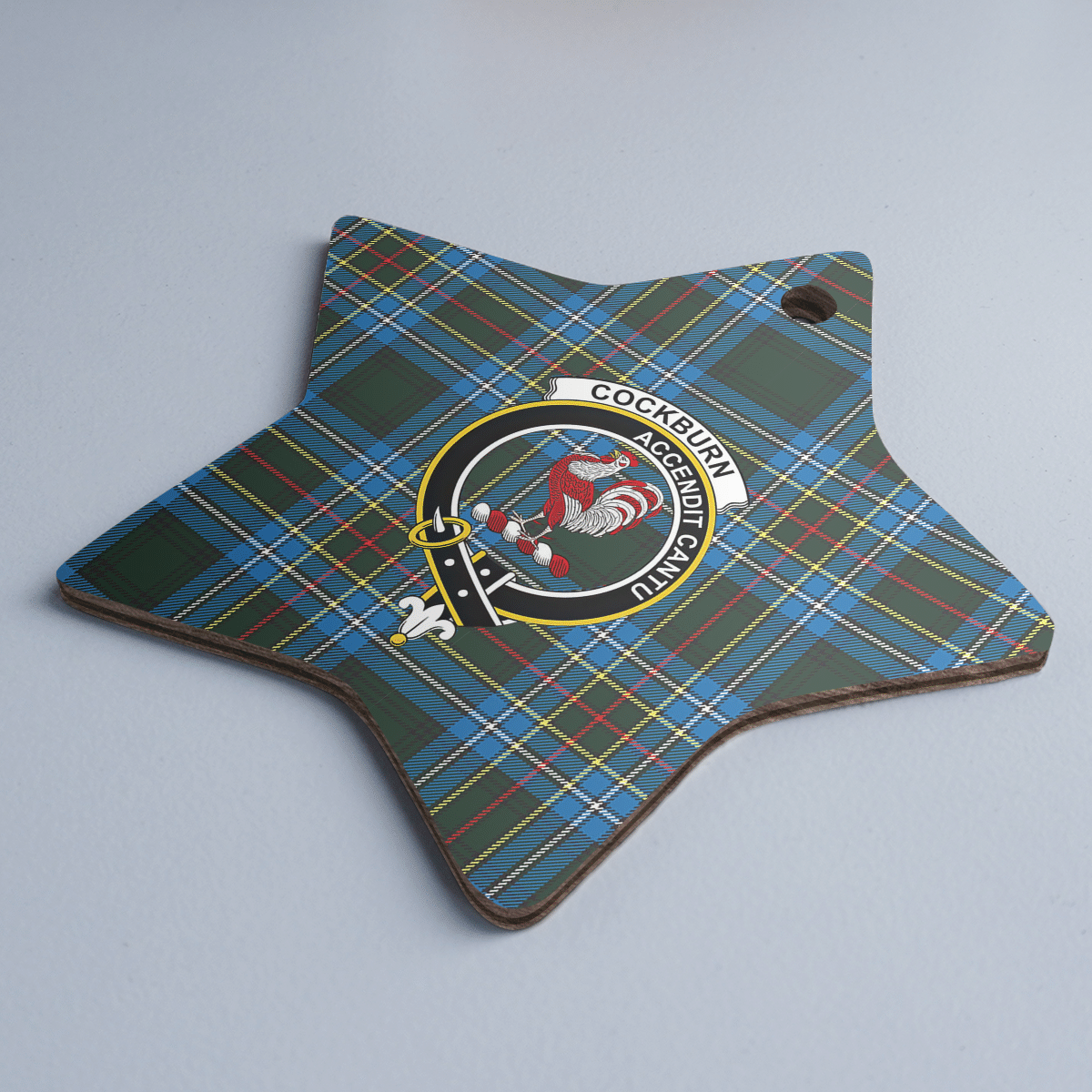 Clan Cockburn Modern Tartan Crest Star Ceramic Ornament FW43 Cockburn Modern Tartan Tartan Christmas   