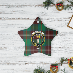 Clan Chisholm Hunting Ancient Tartan Crest Star Ceramic Ornament TN95 Chisholm Hunting Ancient Tartan Tartan Christmas   