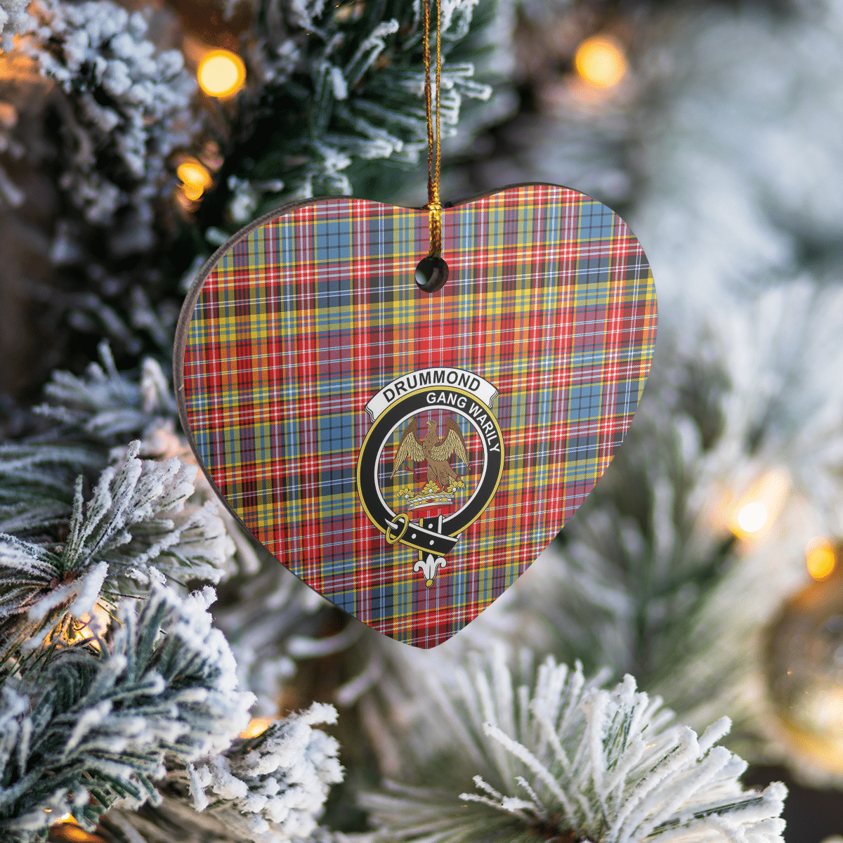 Clan Drummond of Strathallan Tartan Crest Heart Ceramic Ornament ZN62 Drummond of Strathallan Tartan Tartan Christmas   